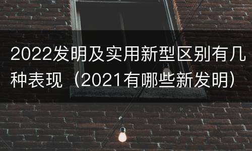 2022发明及实用新型区别有几种表现（2021有哪些新发明）