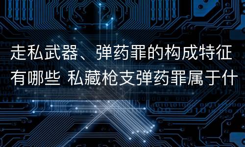走私武器、弹药罪的构成特征有哪些 私藏枪支弹药罪属于什么类