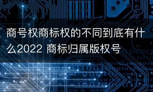 商号权商标权的不同到底有什么2022 商标归属版权号