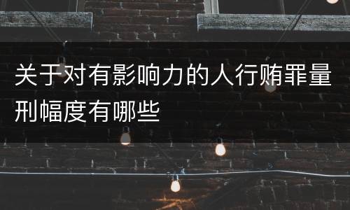 关于对有影响力的人行贿罪量刑幅度有哪些