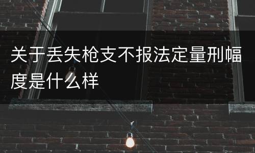 关于丢失枪支不报法定量刑幅度是什么样