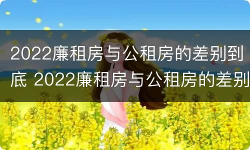 2022廉租房与公租房的差别到底 2022廉租房与公租房的差别到底有多大