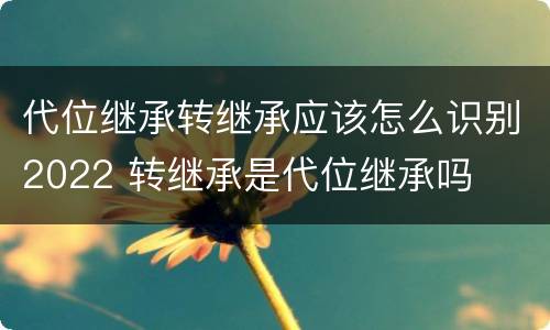 代位继承转继承应该怎么识别2022 转继承是代位继承吗