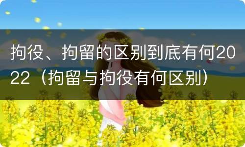 拘役、拘留的区别到底有何2022（拘留与拘役有何区别）