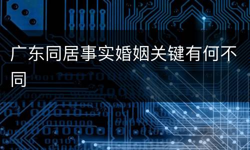 广东同居事实婚姻关键有何不同