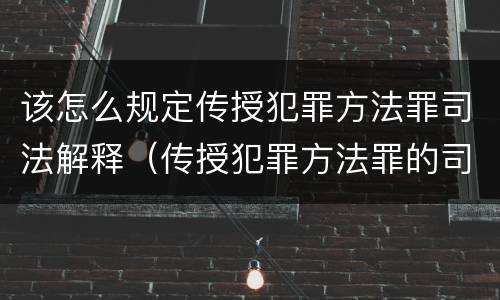 该怎么规定传授犯罪方法罪司法解释（传授犯罪方法罪的司法解释）