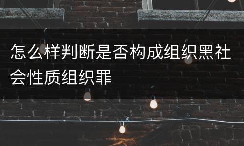 怎么样判断是否构成组织黑社会性质组织罪