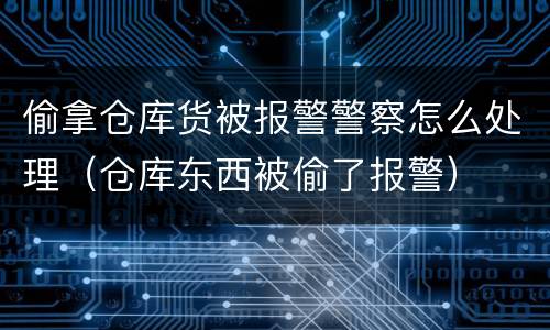 偷拿仓库货被报警警察怎么处理（仓库东西被偷了报警）
