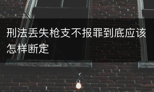 刑法丢失枪支不报罪到底应该怎样断定