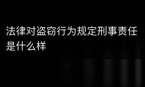 法律对盗窃行为规定刑事责任是什么样