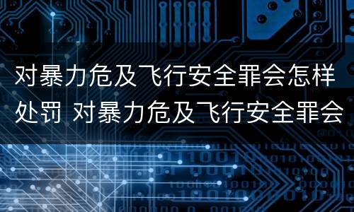对暴力危及飞行安全罪会怎样处罚 对暴力危及飞行安全罪会怎样处罚呢