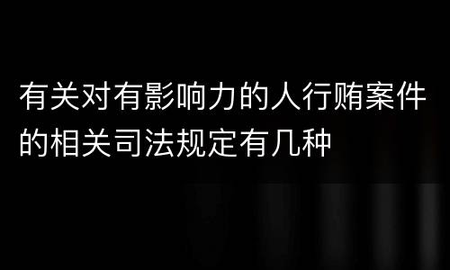 有关对有影响力的人行贿案件的相关司法规定有几种