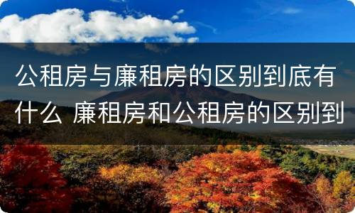 公租房与廉租房的区别到底有什么 廉租房和公租房的区别到底是什么
