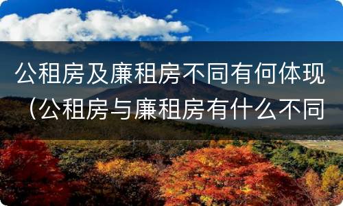 公租房及廉租房不同有何体现（公租房与廉租房有什么不同）