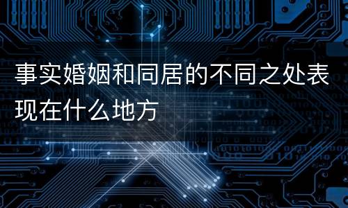 事实婚姻和同居的不同之处表现在什么地方
