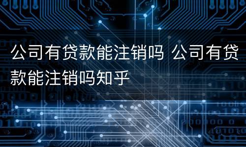 公司有贷款能注销吗 公司有贷款能注销吗知乎