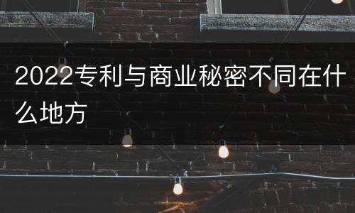 2022专利与商业秘密不同在什么地方