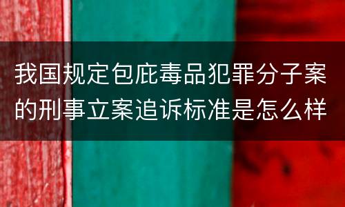 我国规定包庇毒品犯罪分子案的刑事立案追诉标准是怎么样规定