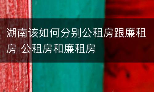 湖南该如何分别公租房跟廉租房 公租房和廉租房