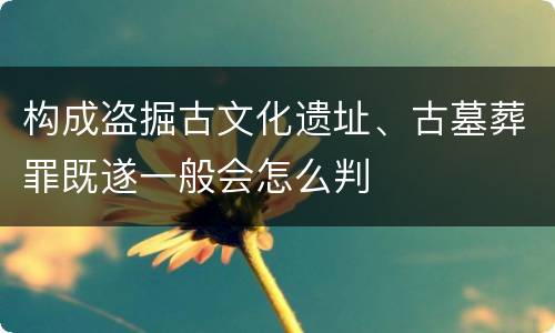 构成盗掘古文化遗址、古墓葬罪既遂一般会怎么判