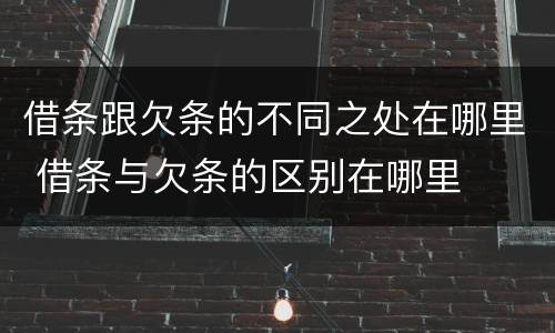 借条跟欠条的不同之处在哪里 借条与欠条的区别在哪里