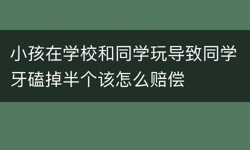 小孩在学校和同学玩导致同学牙磕掉半个该怎么赔偿
