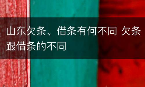 山东欠条、借条有何不同 欠条跟借条的不同