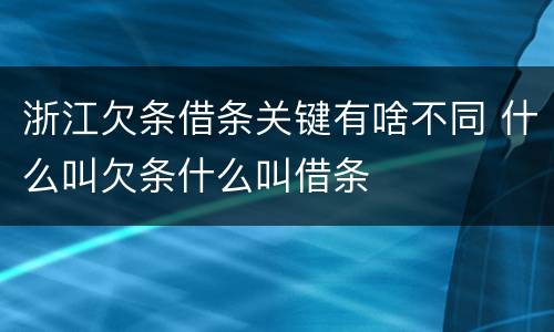 浙江欠条借条关键有啥不同 什么叫欠条什么叫借条