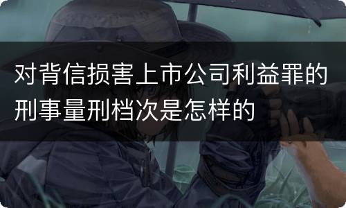 对背信损害上市公司利益罪的刑事量刑档次是怎样的
