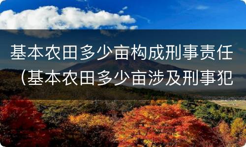 基本农田多少亩构成刑事责任（基本农田多少亩涉及刑事犯罪）