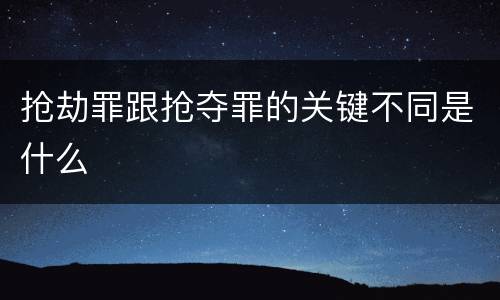抢劫罪跟抢夺罪的关键不同是什么