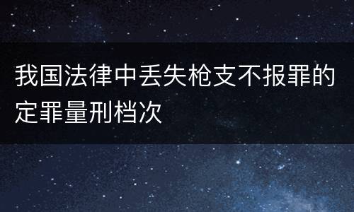 我国法律中丢失枪支不报罪的定罪量刑档次