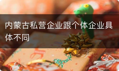内蒙古私营企业跟个体企业具体不同