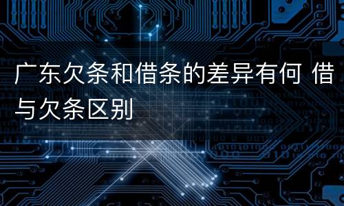 广东欠条和借条的差异有何 借与欠条区别