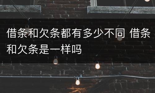 借条和欠条都有多少不同 借条和欠条是一样吗
