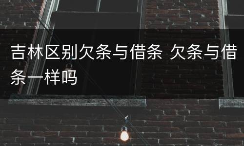 吉林区别欠条与借条 欠条与借条一样吗