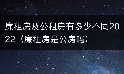 廉租房及公租房有多少不同2022（廉租房是公房吗）