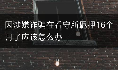 因涉嫌诈骗在看守所羁押16个月了应该怎么办