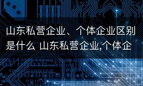山东私营企业、个体企业区别是什么 山东私营企业,个体企业区别是什么意思