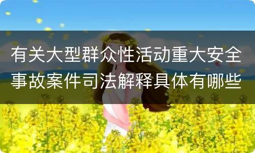 有关大型群众性活动重大安全事故案件司法解释具体有哪些重要规定