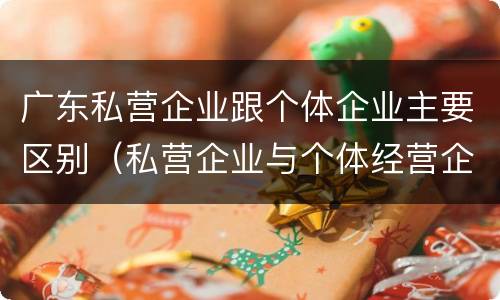 广东私营企业跟个体企业主要区别（私营企业与个体经营企业的区别）