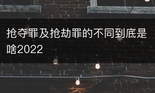 抢夺罪及抢劫罪的不同到底是啥2022