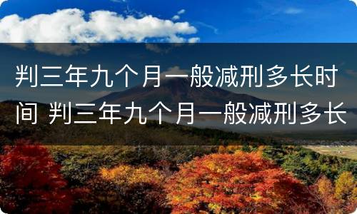 判三年九个月一般减刑多长时间 判三年九个月一般减刑多长时间呢