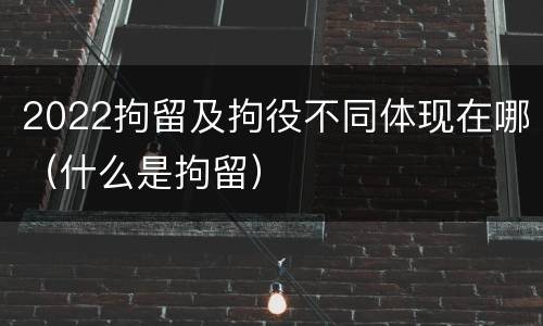 2022拘留及拘役不同体现在哪（什么是拘留）
