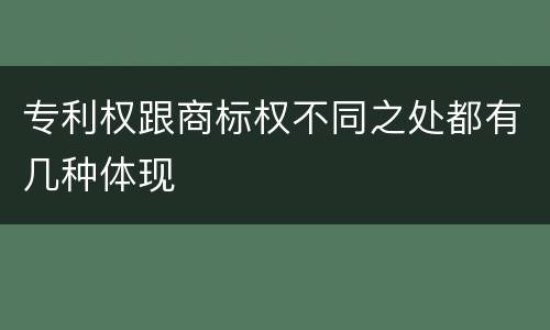 专利权跟商标权不同之处都有几种体现