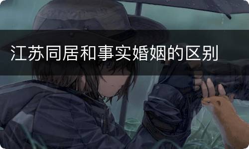 江苏同居和事实婚姻的区别