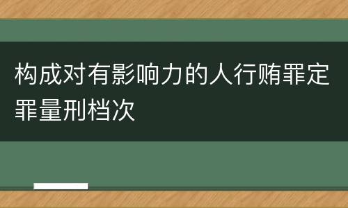 构成对有影响力的人行贿罪定罪量刑档次