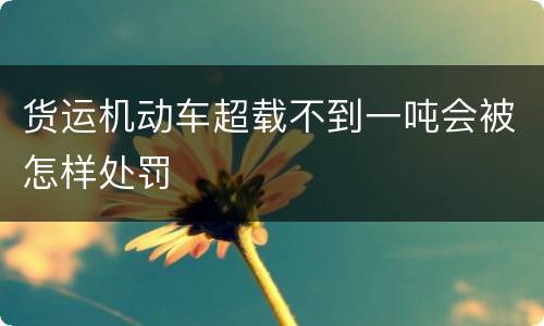 货运机动车超载不到一吨会被怎样处罚