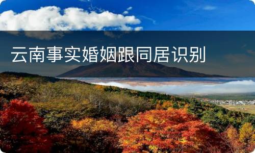 云南事实婚姻跟同居识别