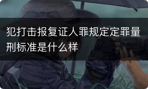 犯打击报复证人罪规定定罪量刑标准是什么样